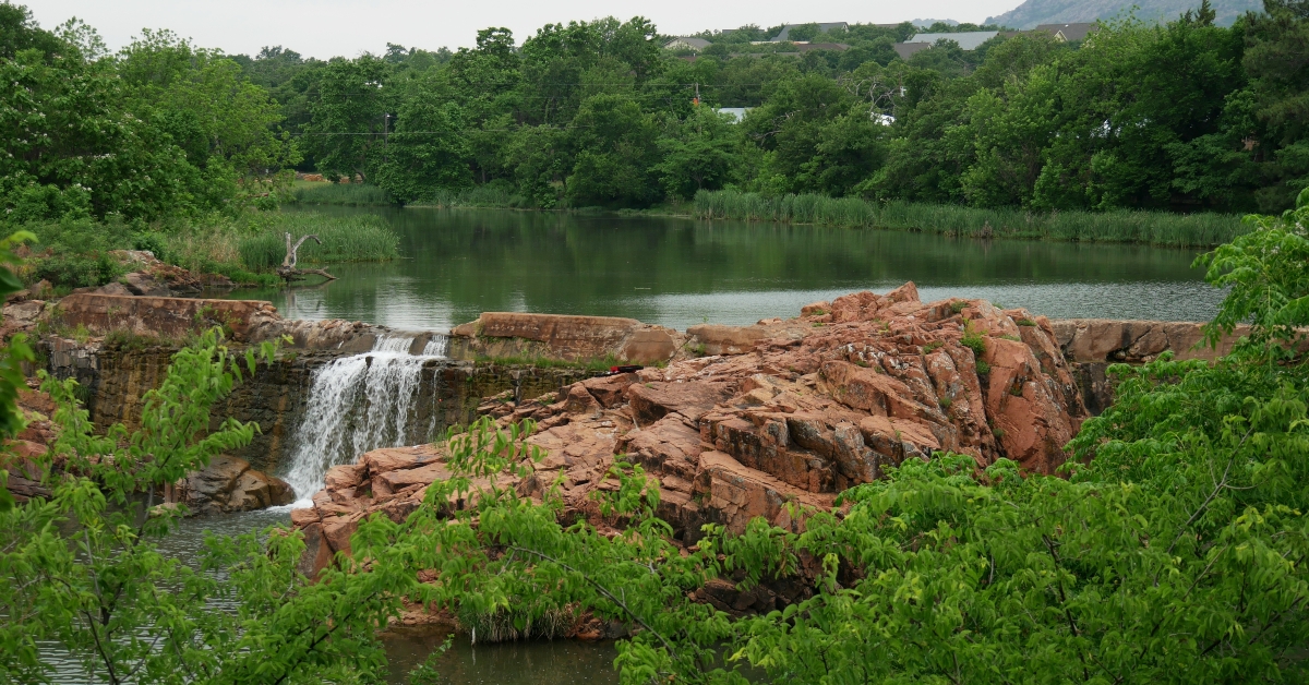 waterfalls at medicine park