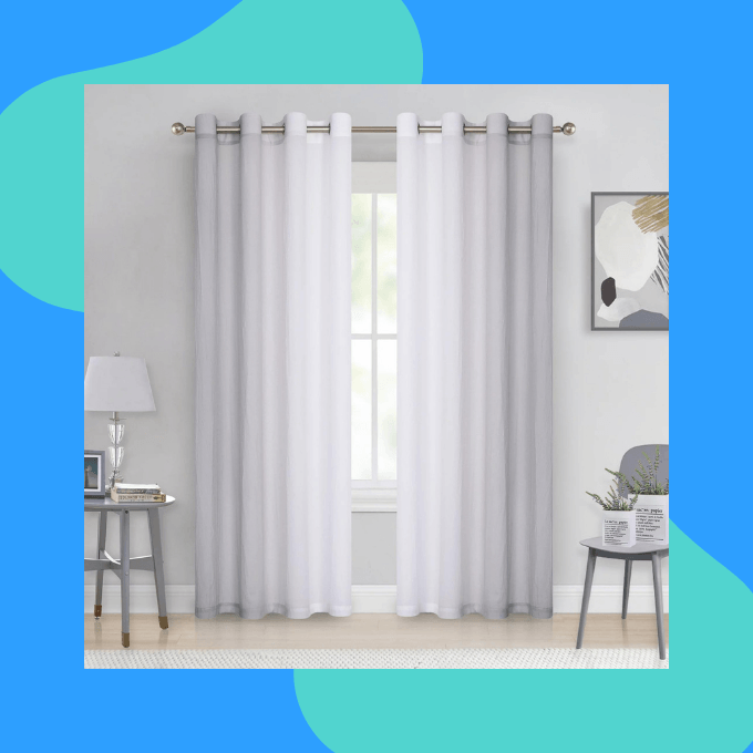 Ombre sheer curtain set