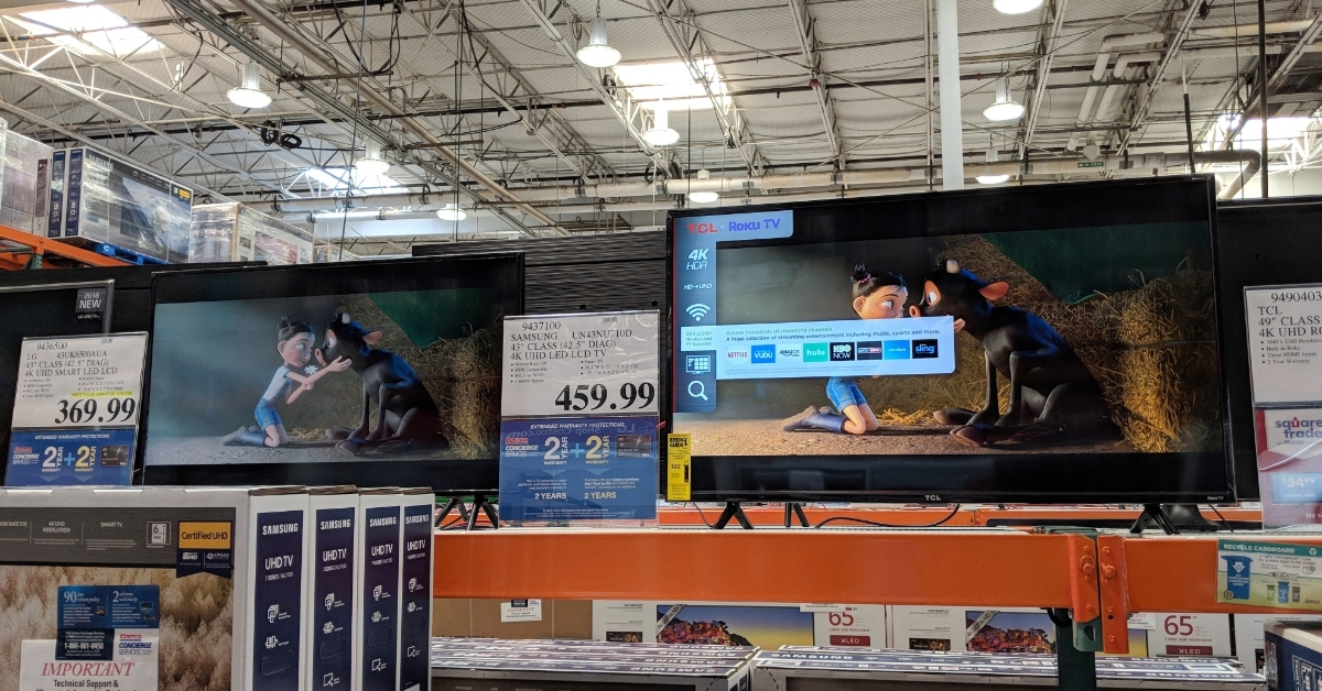 TCL and Samsung tv at Costco