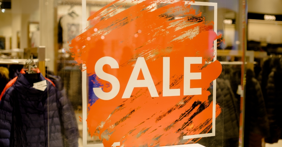 SALE Sign on shop's window display