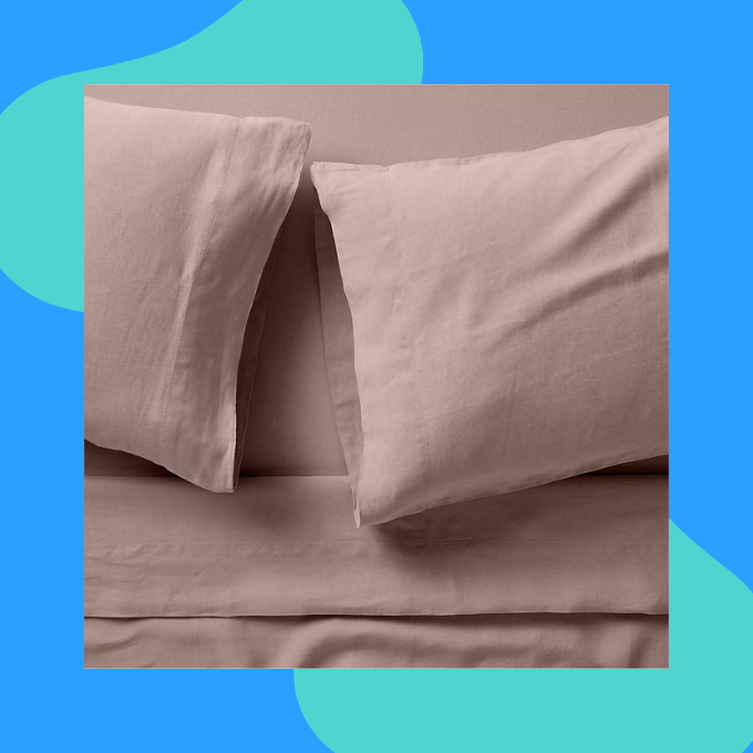 Linen bed sheet set