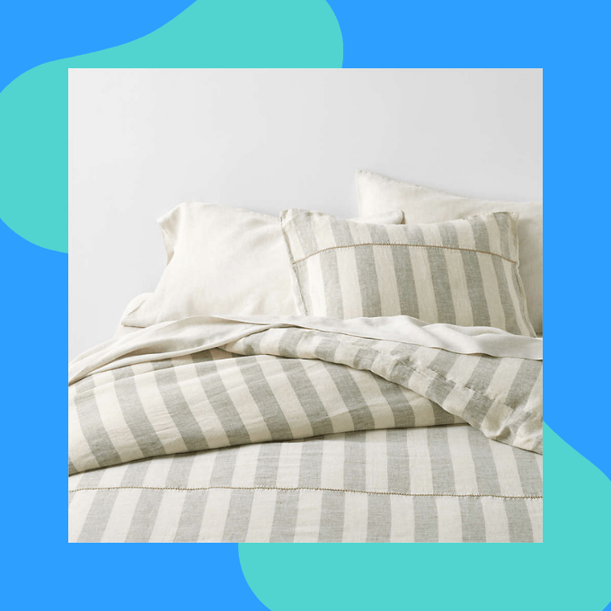 Linen cabana stripes duvet cover
