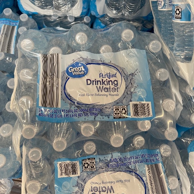 purified bottled water