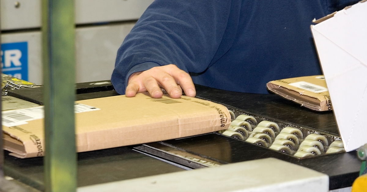 man working at courier company