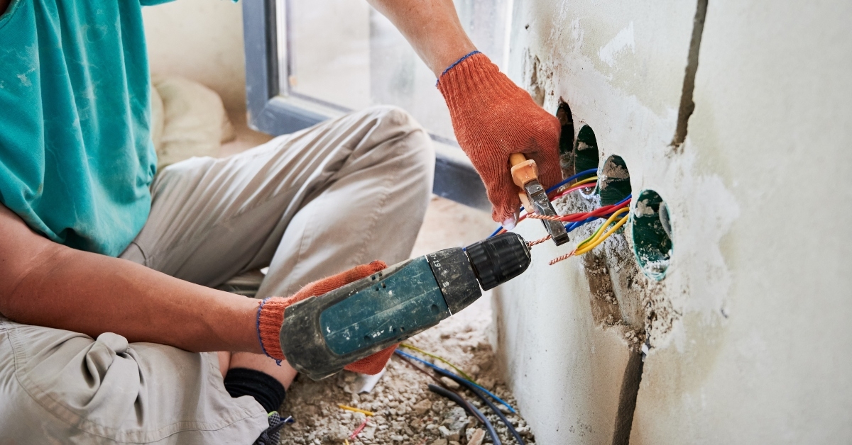 installing electrical wire cables 
