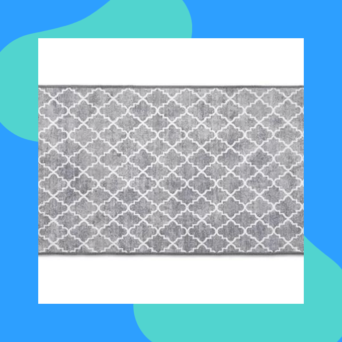 Gray Huntington Home kitchen accent rug from Aldi