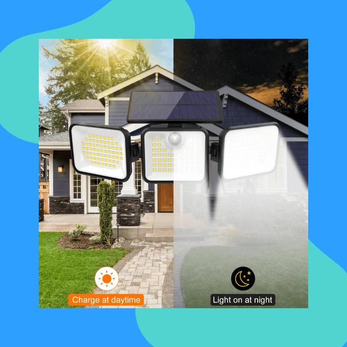 Solar powered flood lights