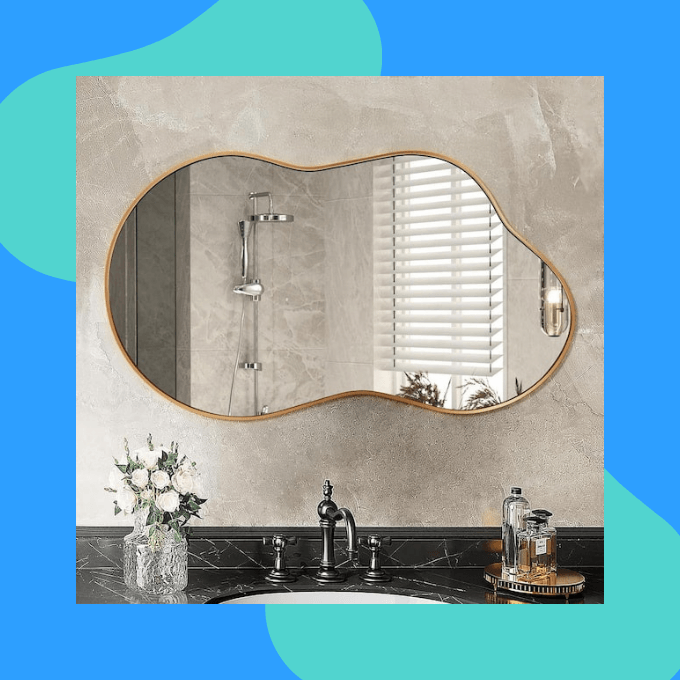 Asymmetrical wall mirror