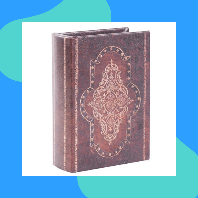 Hollow book with secret compartment