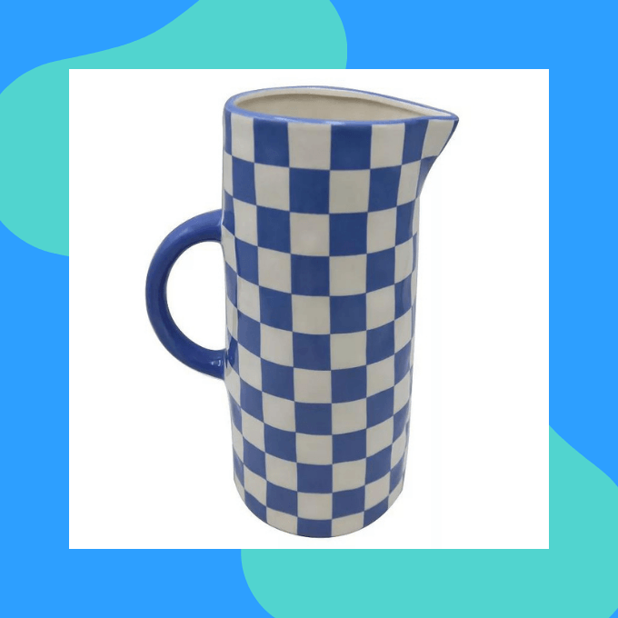 Sonoma Goods checkered pitcher vase