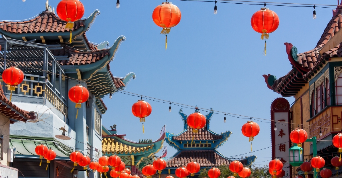 Lanterns at Old Chinatown Plaza Los Angeles