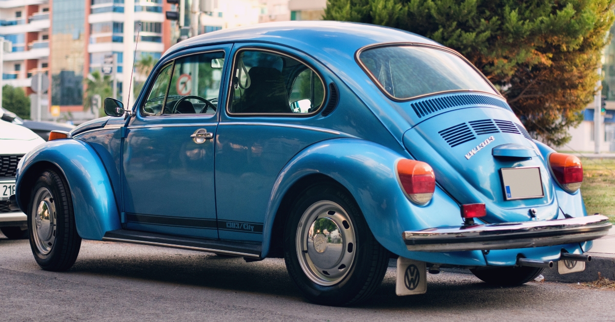 Blue colored Volkswagen
