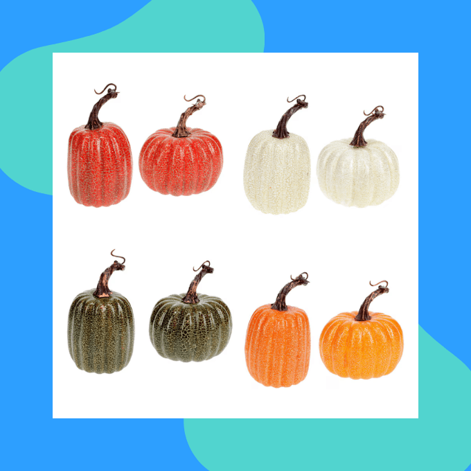Assorted decorative pumpkins from Dollar Tree