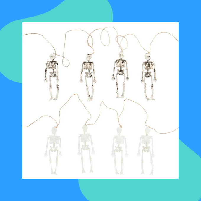 Plastic Skeleton Garland from Dollar Tree