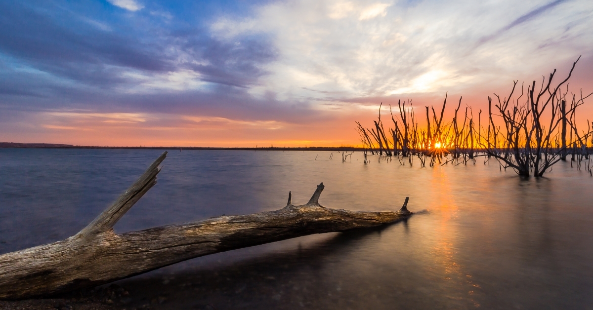 Cedar Bluff State Park at sunset
