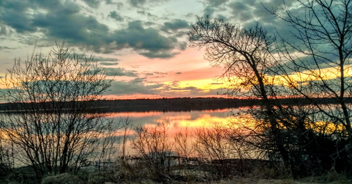 Sunset on lake in Fairmont Minnesota