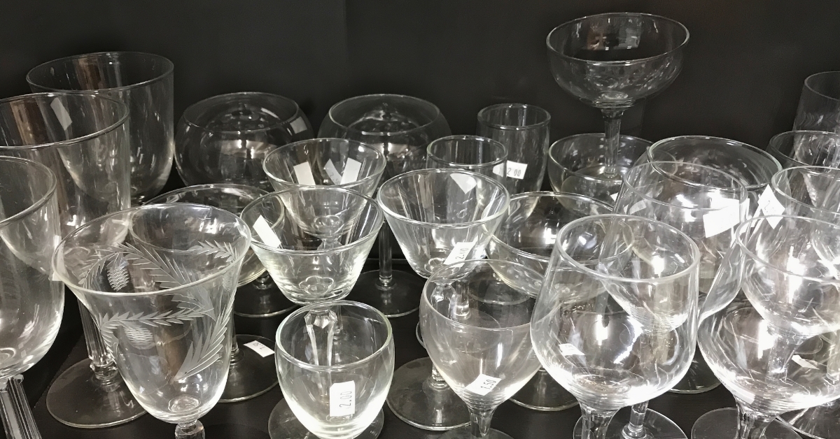 Used glass crystal in thrift store