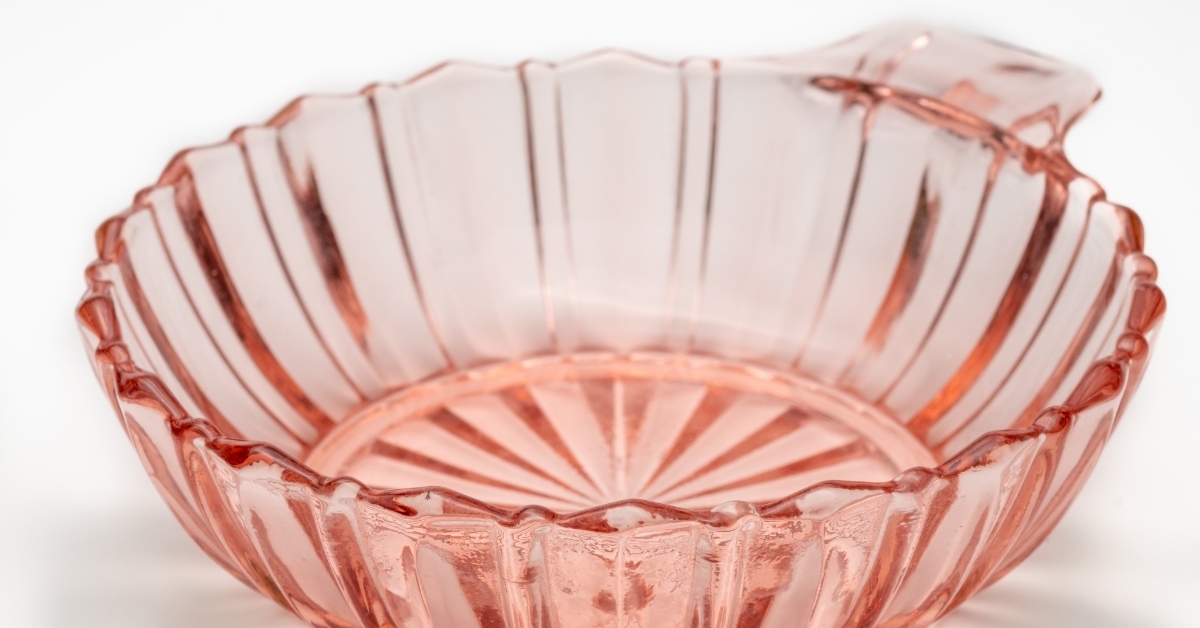 Vintage glass bowl on white background