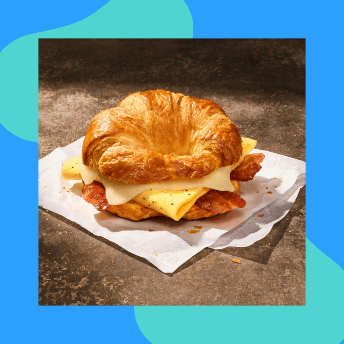 Breakfast croissant sandwich