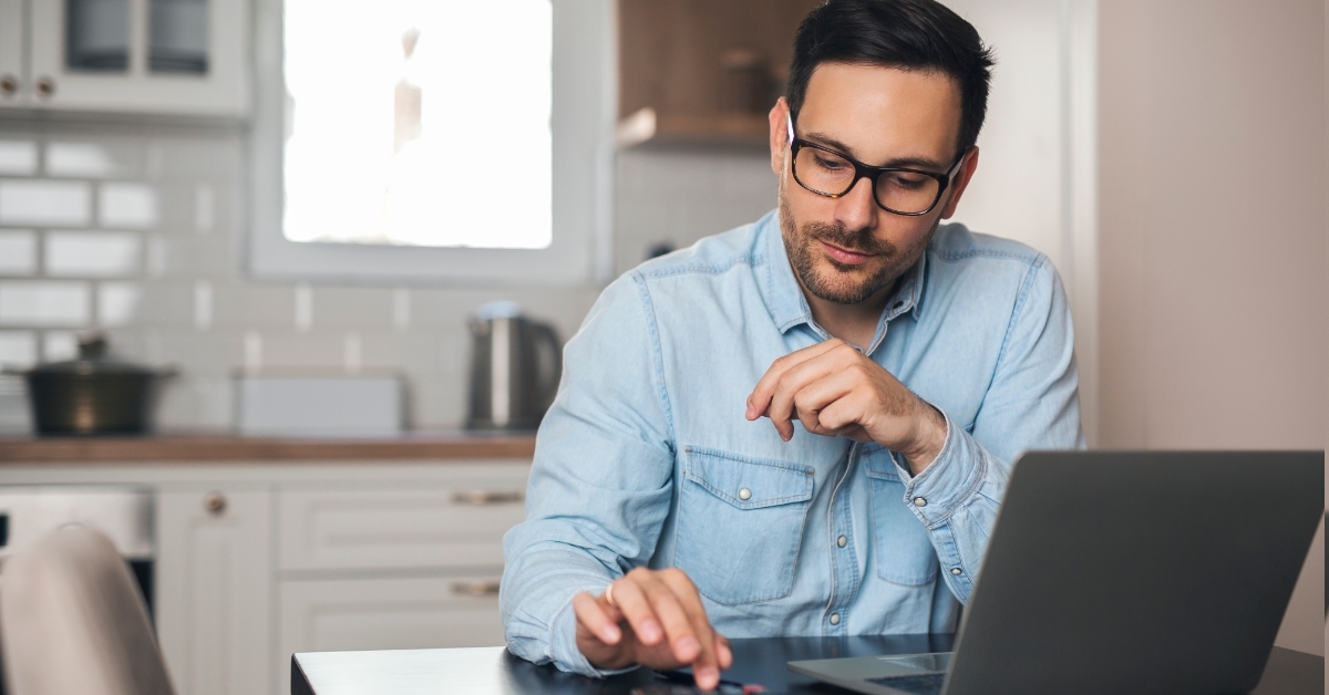 male accountant working from home