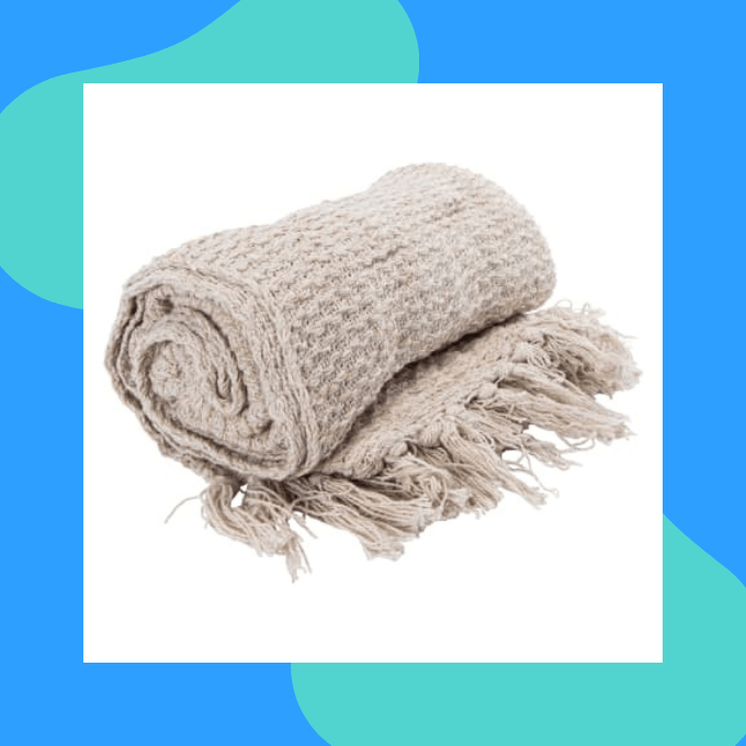 Woven cotton throw