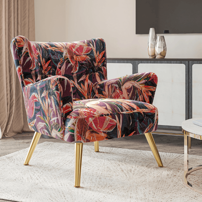 Floral Pattern Armchair