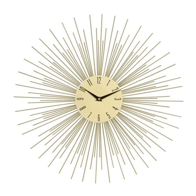 Gold Metal Starburst Wall Clock