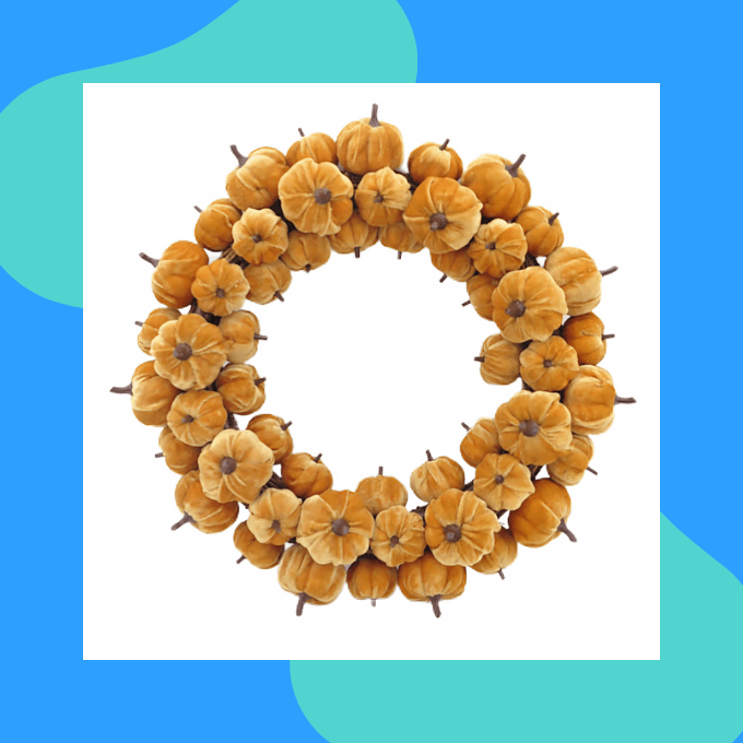 Cloth pumpkin wreath