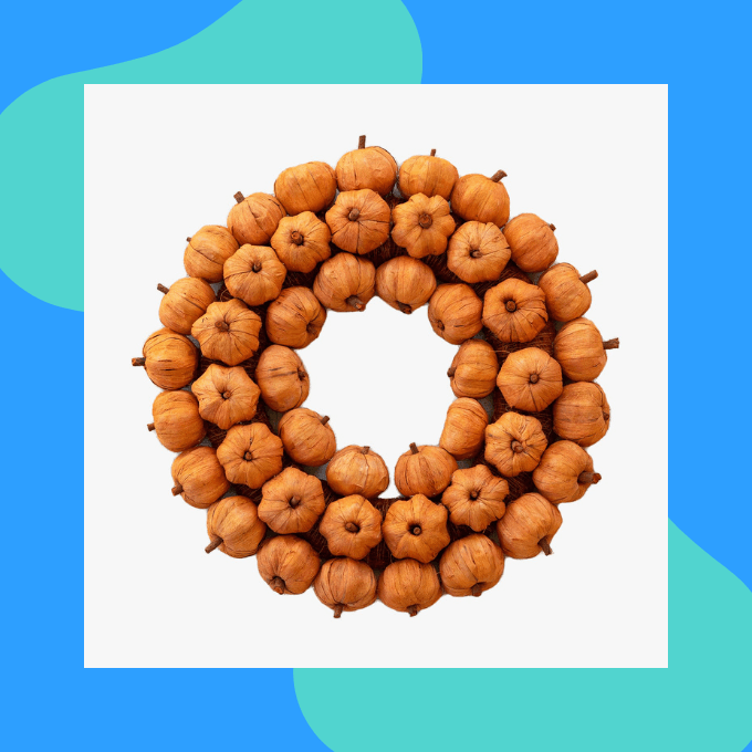 Faux pumpkin wreath