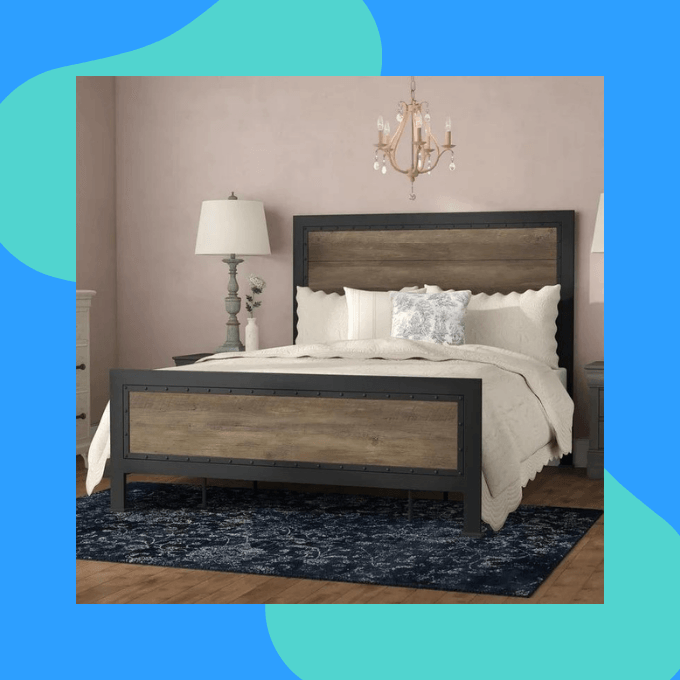 Rustic industrial bed frame