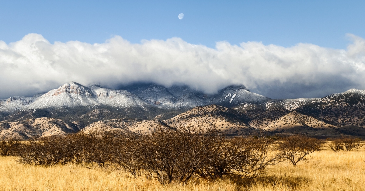 moon over huachuca mountains