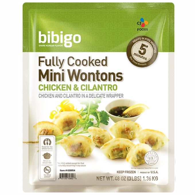 bibigo chicken and cilantro wontons
