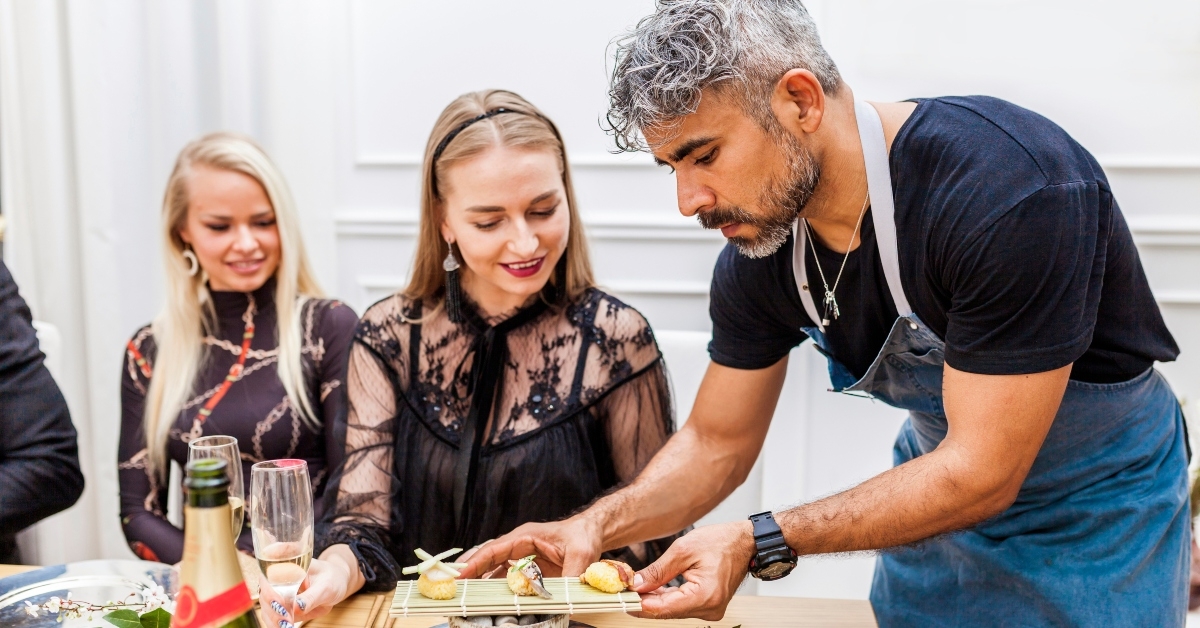 cook serving food