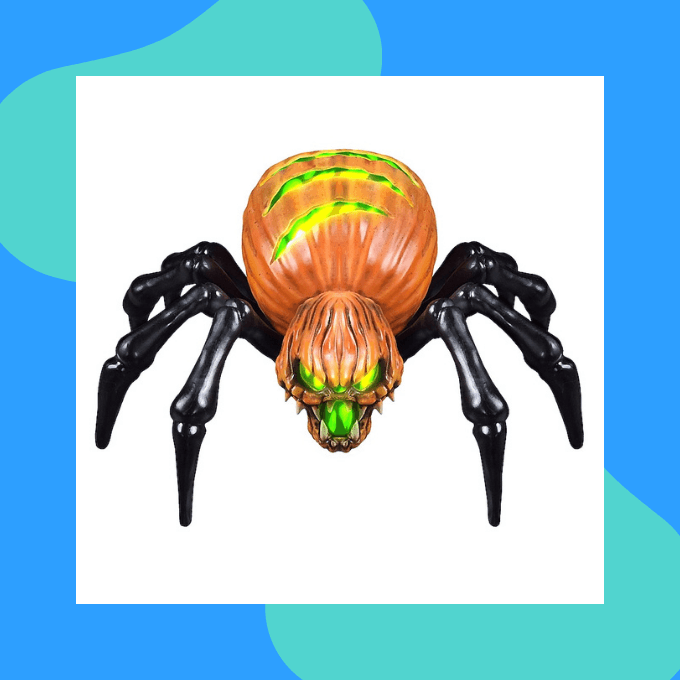 Flaming pumpkin spider