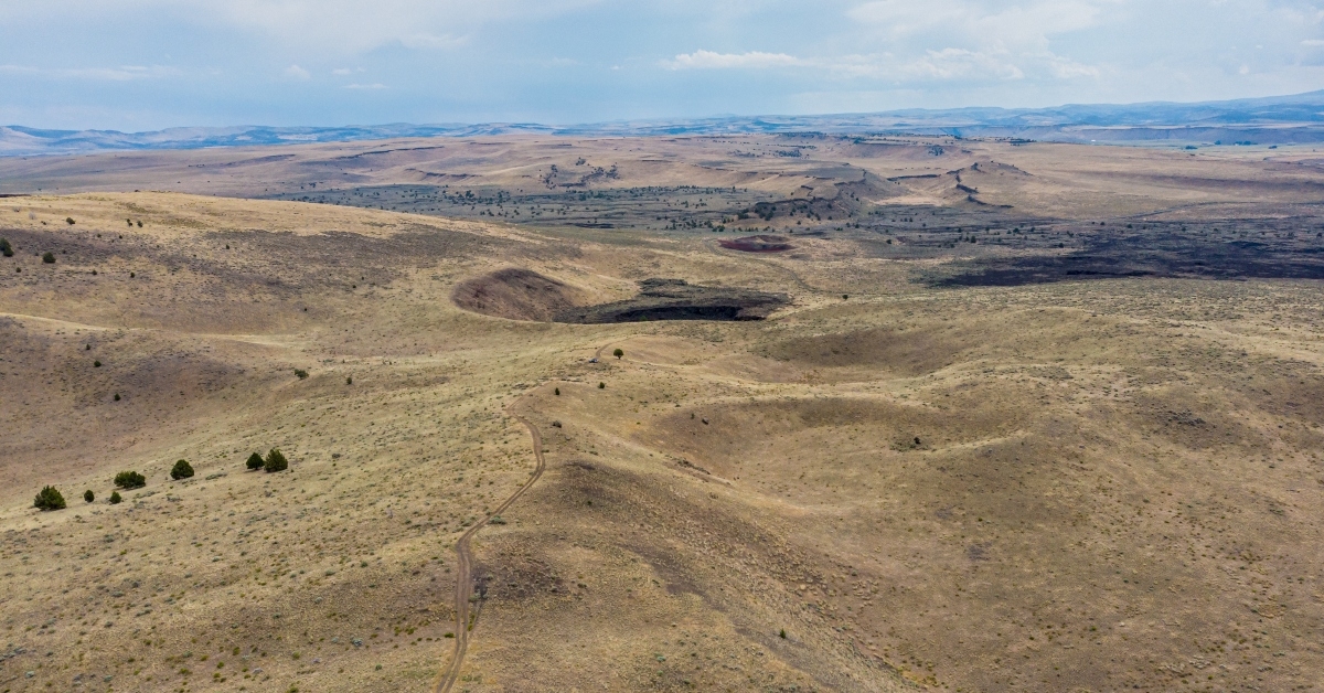 panorama of crates of high desert