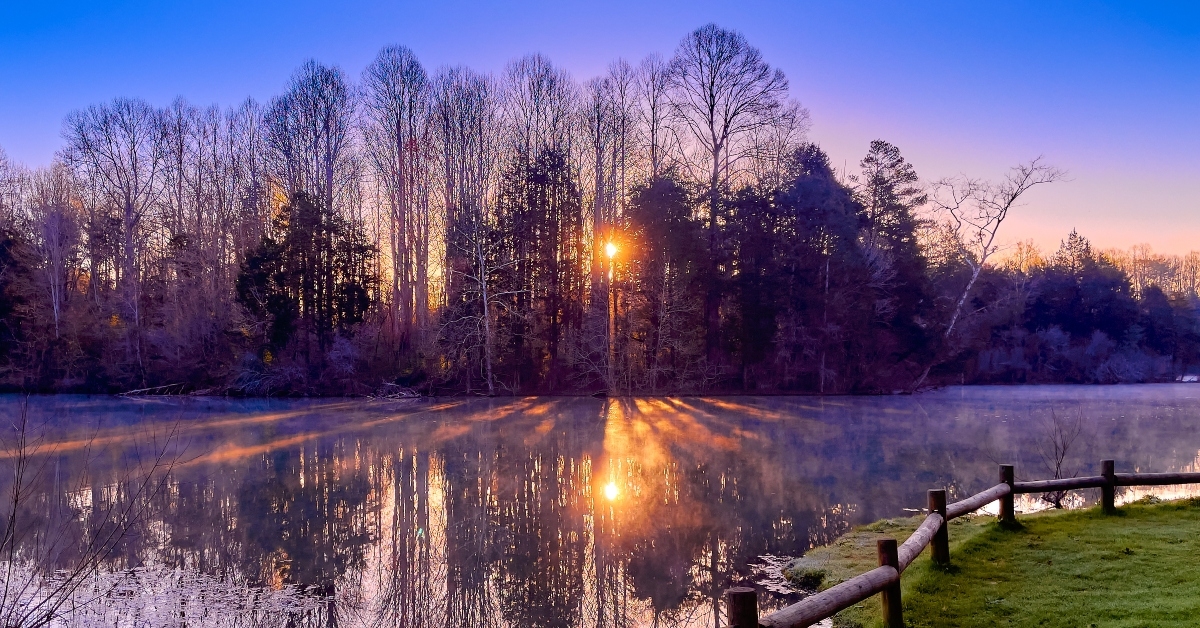 sunrise at cove lake state park