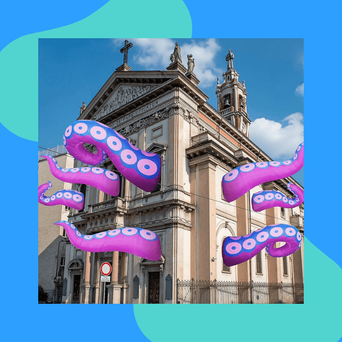Inflatable giant tentacles