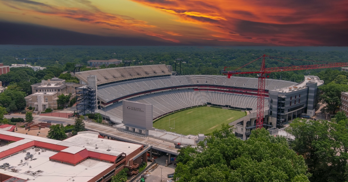 Aerial shot of Sanford Stadium