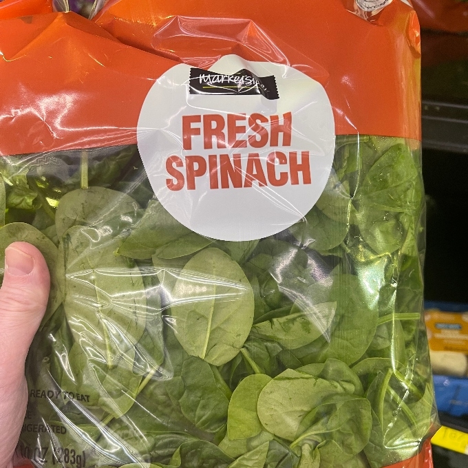 Bagged fresh spinach
