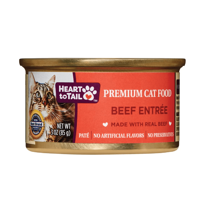 Can of beef cat food from Aldi