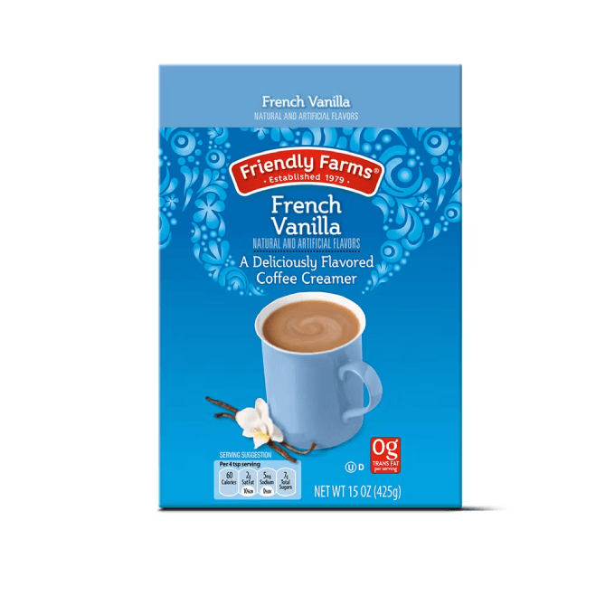 Friendly Farms french vanilla powdered coffee creamer from Aldi