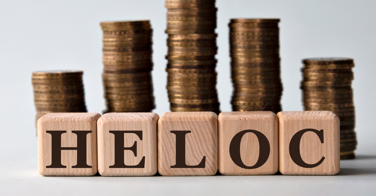 HELOC - acronym on wooden cubes
