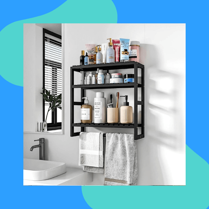 Floating bathroom shelves