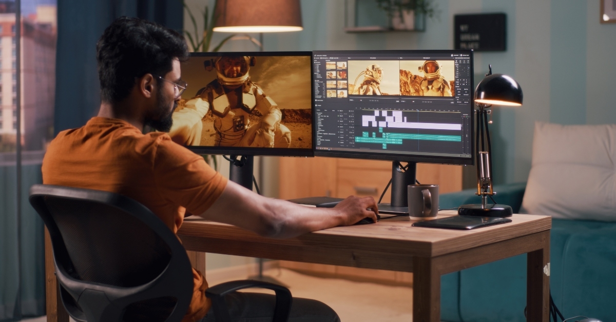 content creator using computer