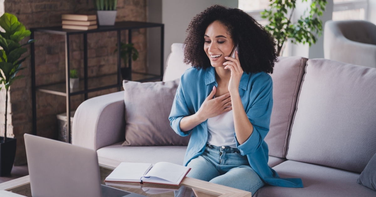 woman speaking on phone