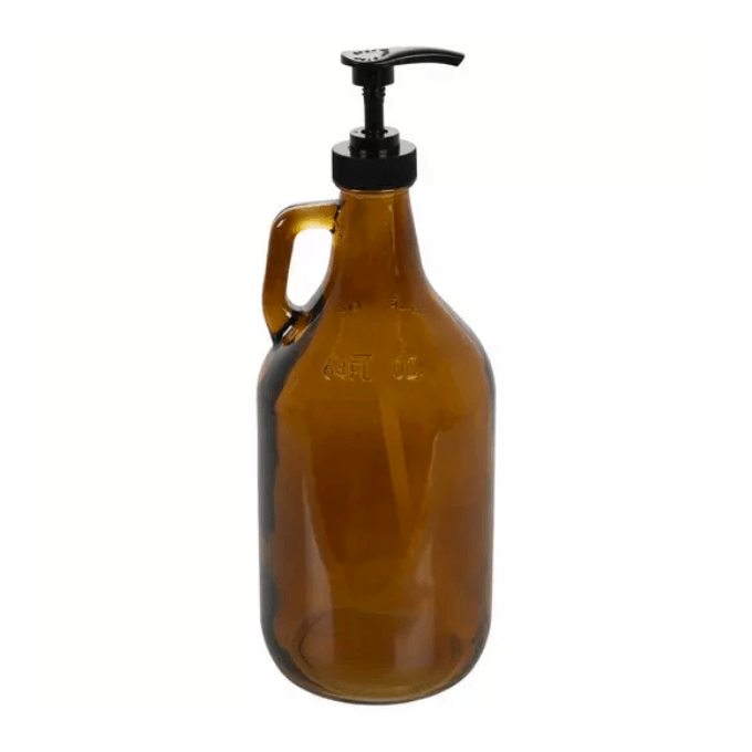 amber glass jug soap dispenser