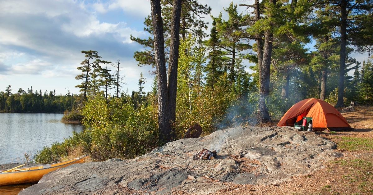 campsite on boundary waters lake