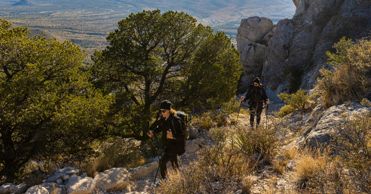 climbing the guadalupe peak trail