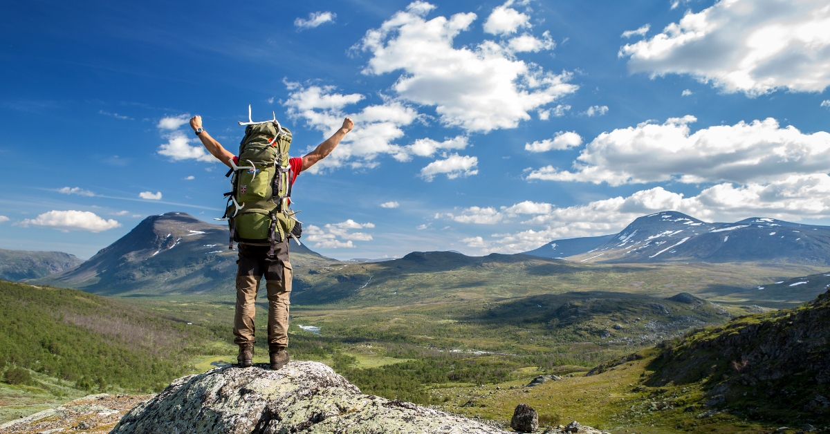 hiker feels free