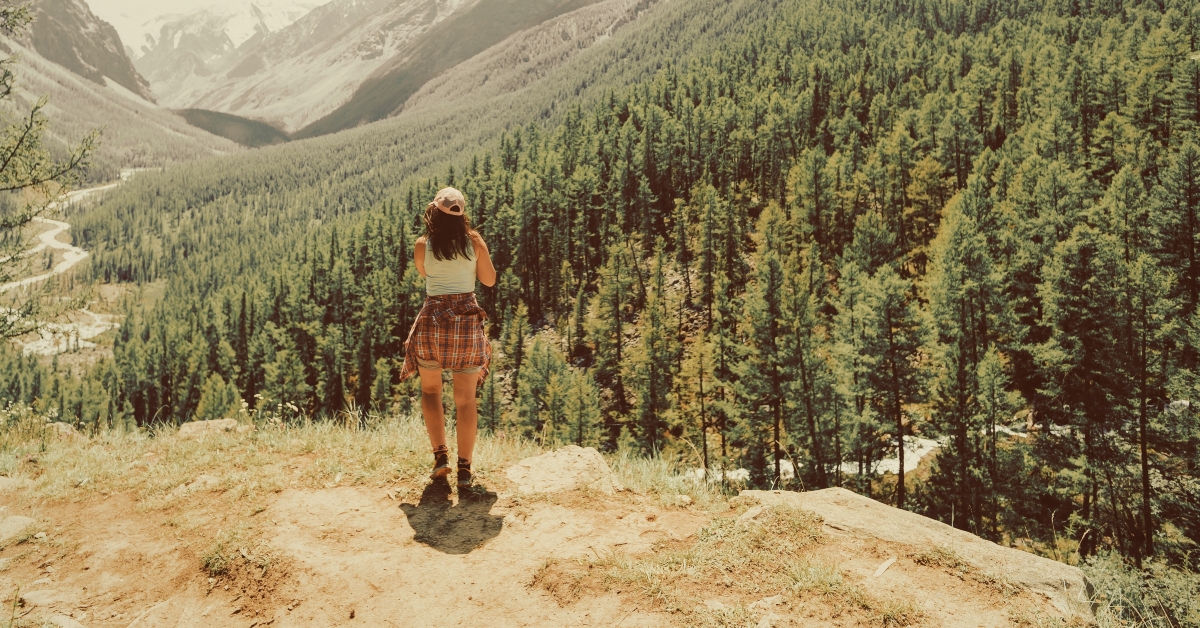 hiker in the mountains
